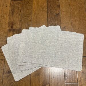 Vinyl Textured Gray Placemats x6 NWOT